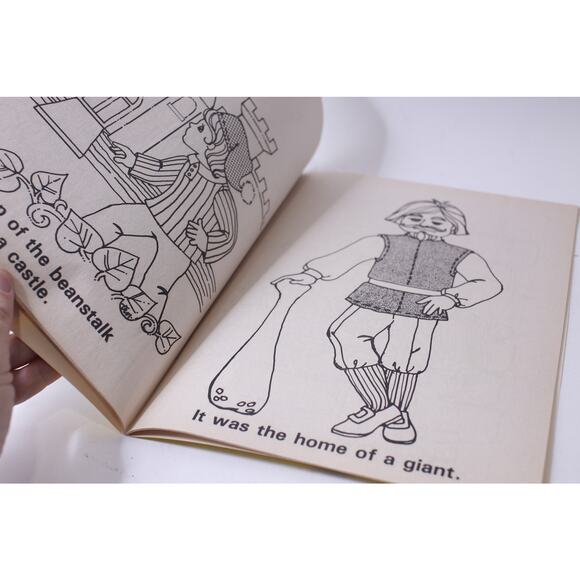 Jack and the Beanstalk, Uncolored, Coloring Book, 1986, Landoll, ~ 250113-WH 59 - Picture 3 of 4